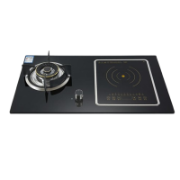 纳丽雅(Naliya)气电两用灶嵌入式电磁炉一体一气电灶燃气灶大尺寸家用电气煤气炉_铜火盖猛火灶3500W电磁炉左气右电