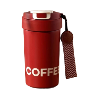 富光陶瓷内胆咖啡杯男女士办公居家不锈钢杯便携提绳简约时尚水杯