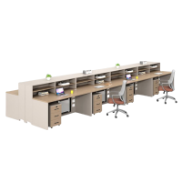 怡卓欧电脑桌八人位+活动柜+椅组