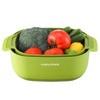 摩飞沥水篮两件套多功能面粉筛蛋清分离器量勺洗菜盆MR1200