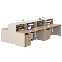 怡卓欧办公桌四人位2.4米+柜组