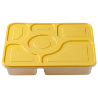 津卓一次性餐盒六格餐盒 黄色 个