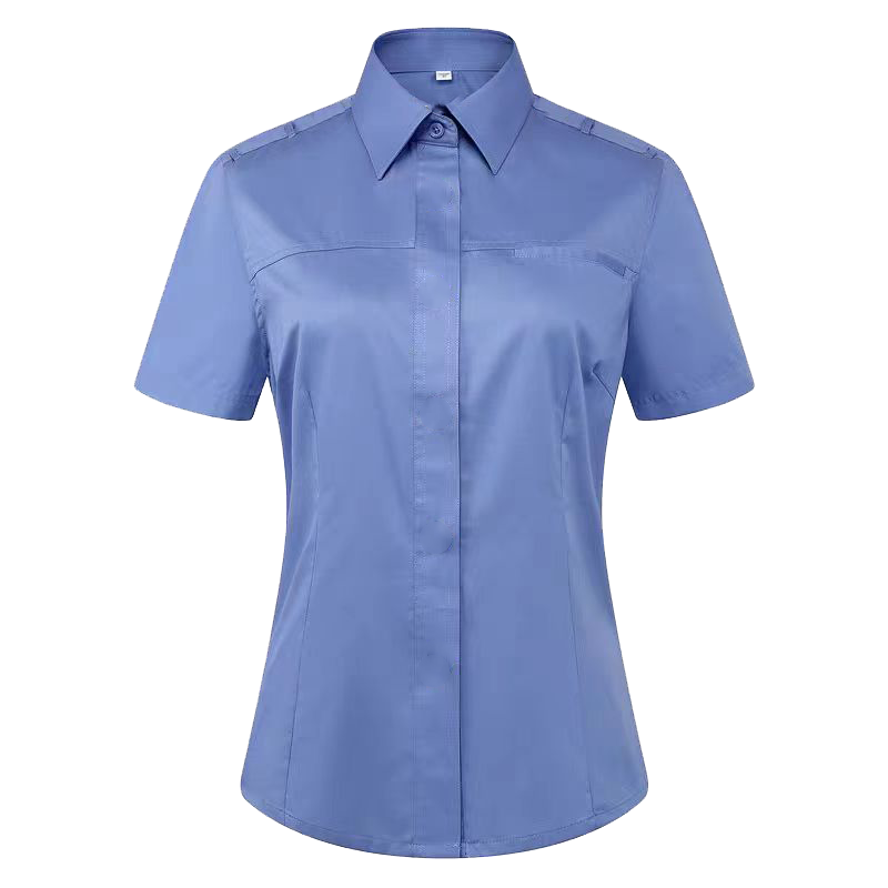 惠铁蓝色衬衫短袖衬衣制路工作服 蓝短 件