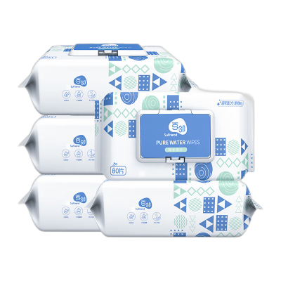 苏宁宜品 x百邻纯水湿巾80片盖巾*5包