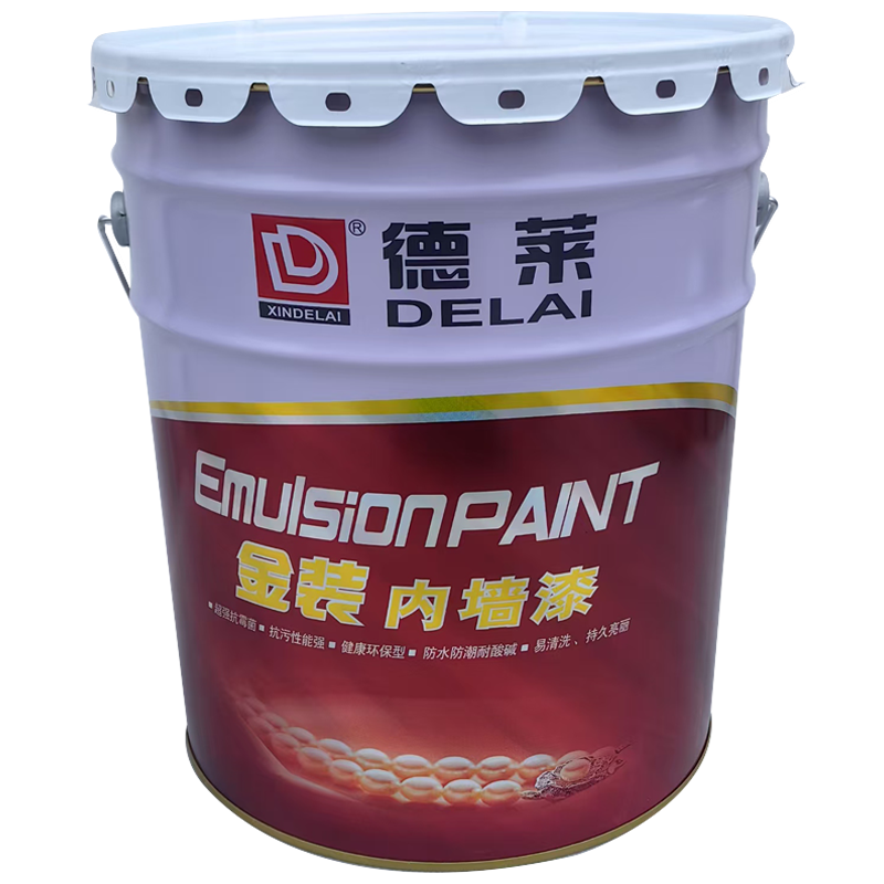 XINDELAI德莱涂料 水性环保全效易檫洗内墙乳胶漆/白色 20kg 桶