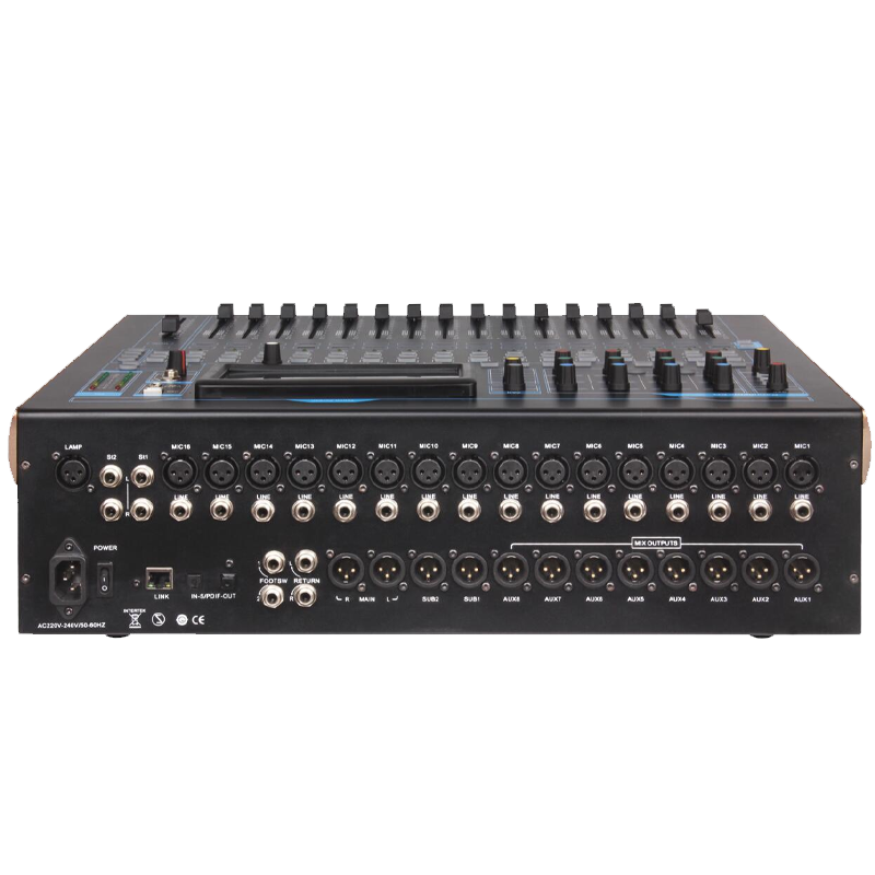 润普国产化全数字专业调音台24路内置声卡带电脑远程控制功能触摸屏支持多轨录音脚踏开关RP-STV24