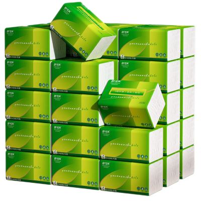 [8包装]舒可乐抽纸四层加厚420张大号餐巾纸大尺寸擦手纸家庭实惠装卫生纸巾