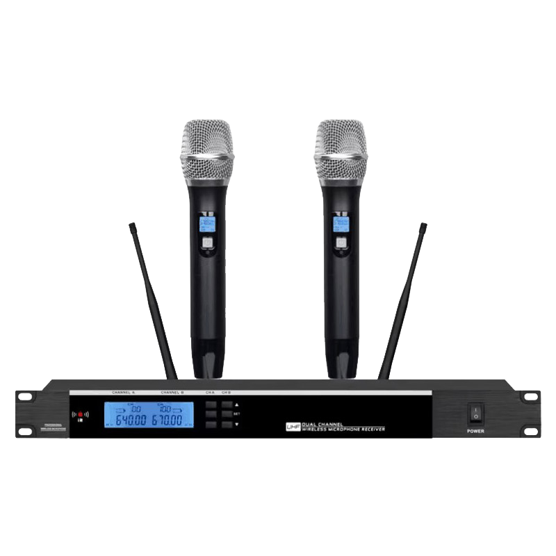 润普(Runpu)会议室礼堂报告厅主持舞台演出U段一拖二无线领夹麦克风话筒RP-WU8002S