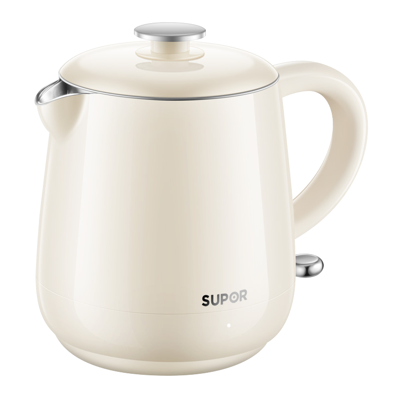 苏泊尔(SUPOR)电水壶家用烧水壶600ml容量304不锈钢无缝内胆热水壶自动断电双层防烫开水壶 SW-06D01