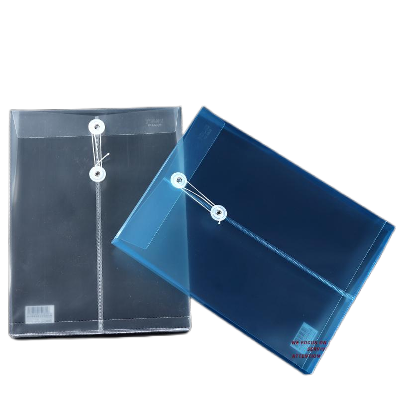 优拉透明文件袋5506 加厚按扣袋学生试卷收纳袋办公用品资料保护袋防水带标签商务款塑料档案袋透明白 10只装