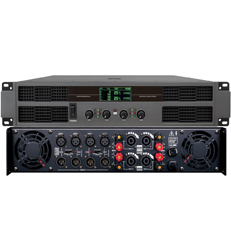 润普RP-XGF4-400 国产化会议室音频系统扩声设备带显示屏4通道400W大功率后级功放