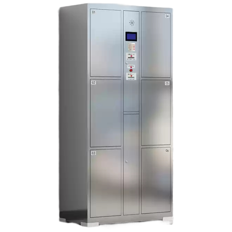易企采 18门不锈钢存包柜 人脸识别微信扫码超市储物柜快递柜