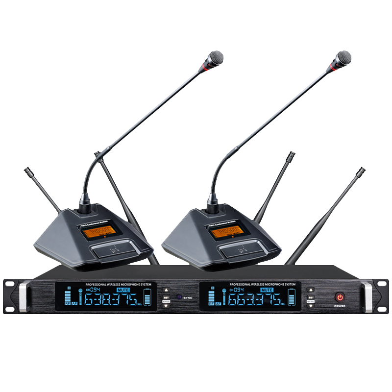 润普(Runpu)RP-WZ9002E会议室礼堂报告厅直播/演讲/智慧教育真分集专业无线一拖二鹅颈式麦克风