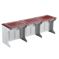 华立伟翻转电脑桌三人位张