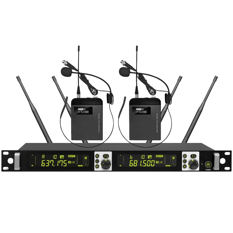 润普Runpu 会议室礼堂报告厅直播/演讲领夹麦克风RP-LXS203F 专业无线一拖二手持/头戴/领夹式麦克风