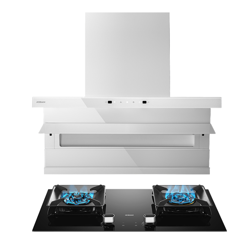 老板(ROBAM)油烟机烟灶套餐两件套超薄顶侧双吸触控式挥手智控26立方5.2灶具厨电套装27A16-D1P+57B8A