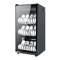 碗筷柜家用商用台立式双门不锈钢小型饭店厨房桌面保洁柜 双门5层一键控制不锈钢层架