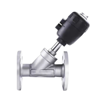 盛京联硕304不锈钢气动法兰角座阀DN25 [1寸]塑料头个