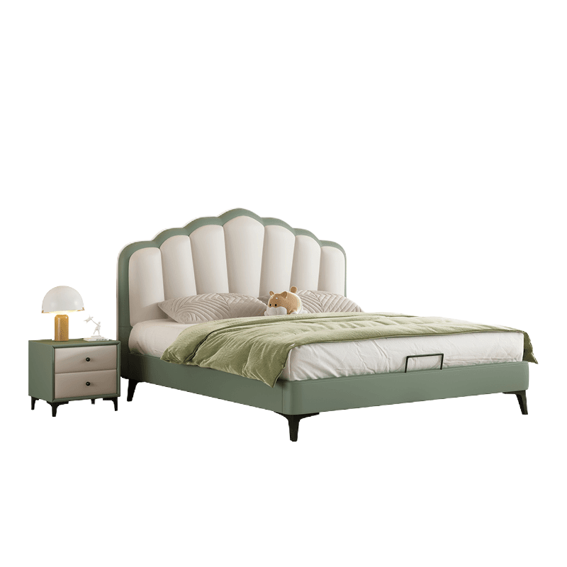 贝壳儿童床全实木卡通儿童青少年皮床ins网红