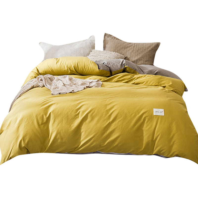 婵思 纯棉纯色双拼被套 单被套