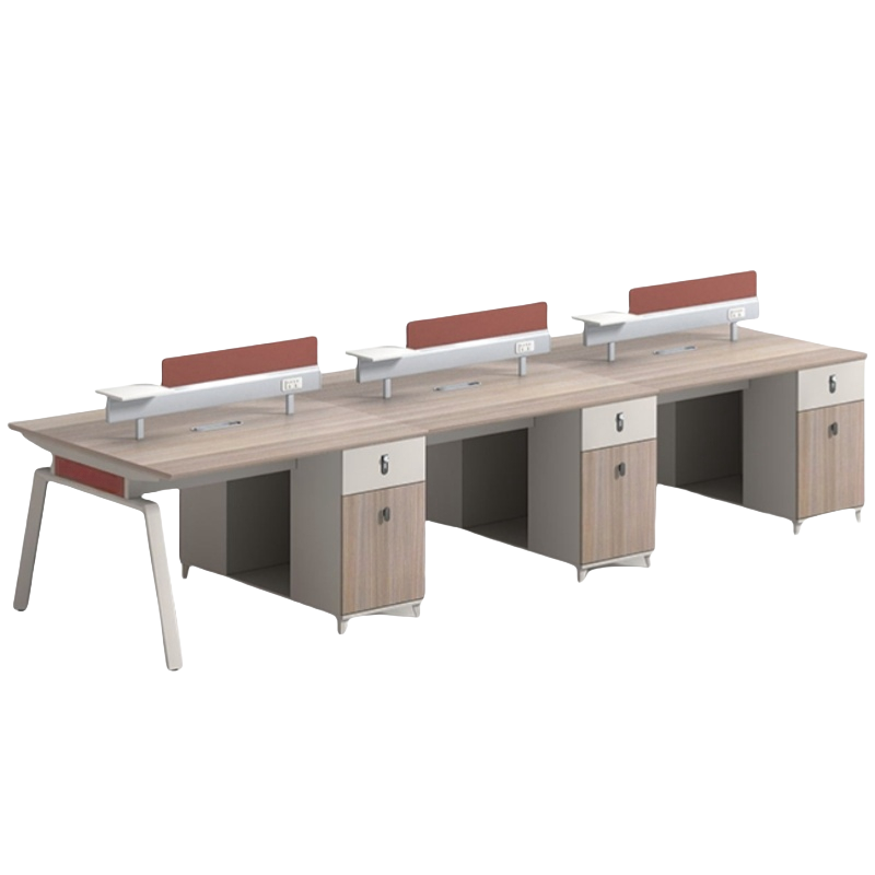 宜掌柜屏风办公桌六人位 张