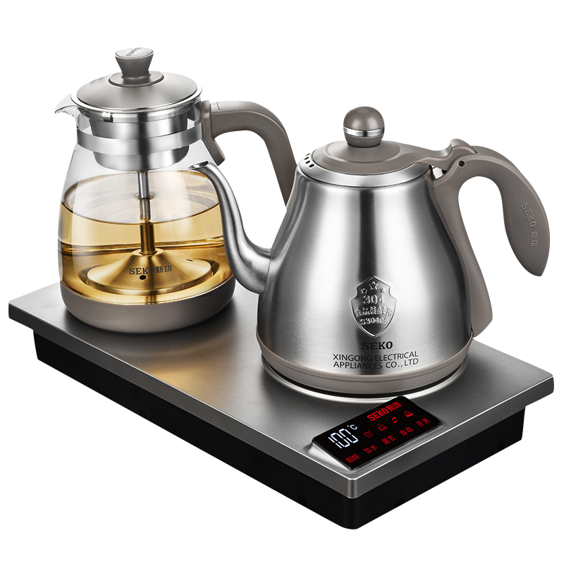 新功自动上水电热水壶烧水壶茶台套装泡茶用电茶炉喷淋蒸茶电茶壶W54