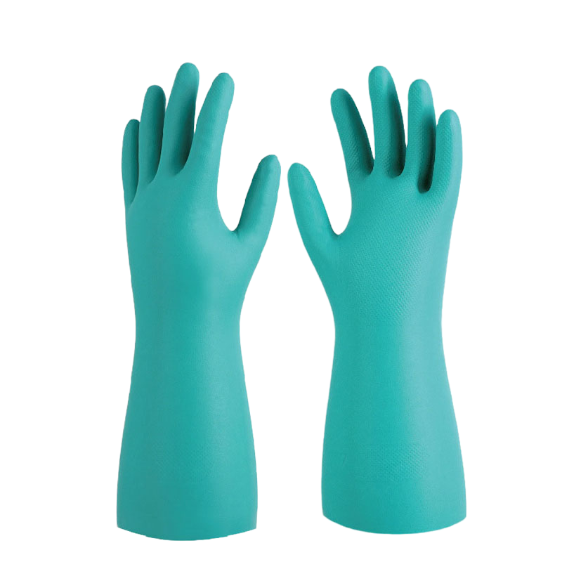手套 家务手套丁腈橡胶手套劳保家务洗碗清洁工业防油水耐酸碱耐磨耐用丁晴手套 L码