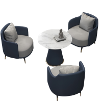 蕃蒂办公沙发一桌三椅套