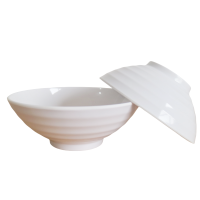 琅柯 密胺面碗 小螺纹汤粉碗 9英寸