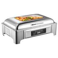 芙伦特 厨房保温售饭机保温餐炉 数显温控长方形液压餐炉不锈钢透视窗口智能触控布菲炉经济款FLT-GT-JSWBFLC-9