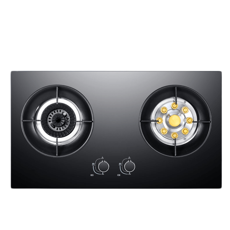 煤气灶单灶家用猛火定时台式嵌入液化气天然气燃气灶单个单眼炉具_[天然气]标配双腔旋火钢化玻璃