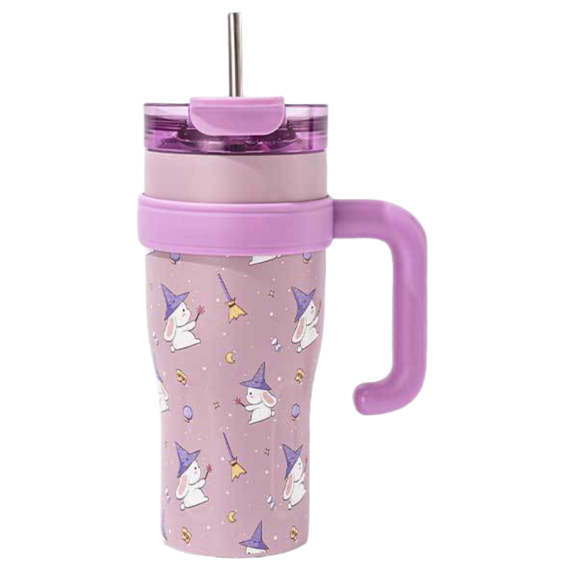 厨小姐女生儿童吸管水杯保温杯豆蔻紫1100mlCXJ-BB2025