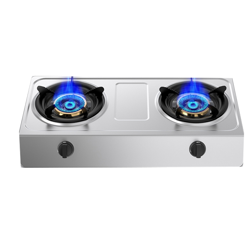 纳丽雅((Naliya)煤气灶双灶液化气家用台式不锈钢天然气老式猛火燃气灶_高配款5.2kw鸳鸯九枪-加厚不锈钢-熄火