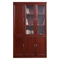 中式办公室文件柜全落地储物书柜学校单位档案柜推拉式柜子挂衣柜