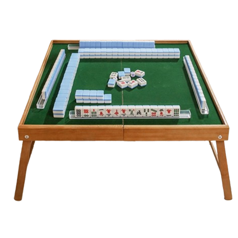 闪电客户外便携式麻将旅行折叠麻将桌套装手提木旅游宿舍小型麻雀牌