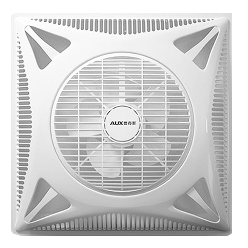 奥克斯(AUX)天花板吸顶风扇吊顶电风扇集成嵌入式600x600石膏板暗装 遥控豪华款双滚珠轴承14寸600x600MM