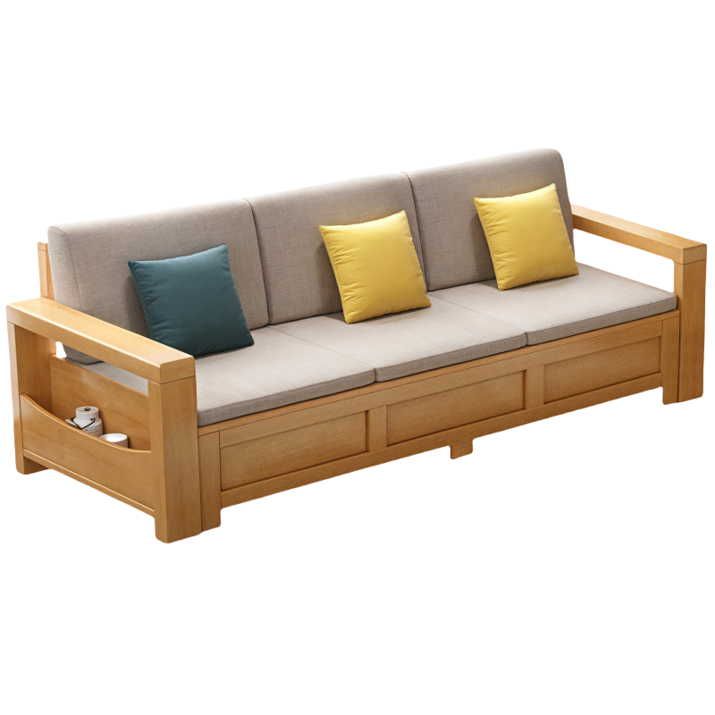 豫龙都 实木沙发 三人 张