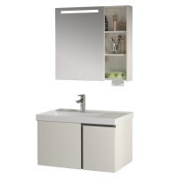 惠达(HUIDA )T198系列灯光美妆收纳分区储物置物陶瓷盆卫生间浴室柜组合