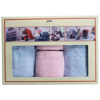 踏绮 北海道缎档面巾&方巾四条装 34*78cm*2+34*35cm*2 盒(颜色随机)