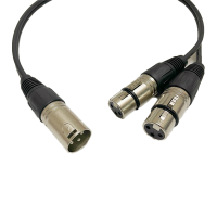 册视带屏蔽一分二XLR卡侬线音频连接延长线一母二公1.5米条