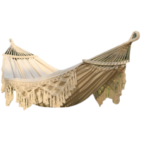 魅扣流苏吊床户外秋千室内家用室外野营宿舍大人双人帆布白色