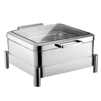 芙伦特 厨房保温售饭机矮脚正方形液压餐炉不锈钢透视窗口 高端款FLT-GT-GDJJBBFLZ3-6