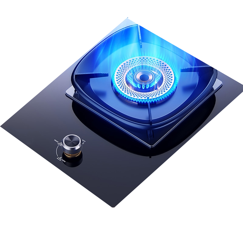 纳丽雅((Naliya)煤气灶单灶家用猛火定时台式嵌入液化气天然气燃气灶单个单眼炉具_豪配铜盖猛火不锈钢板