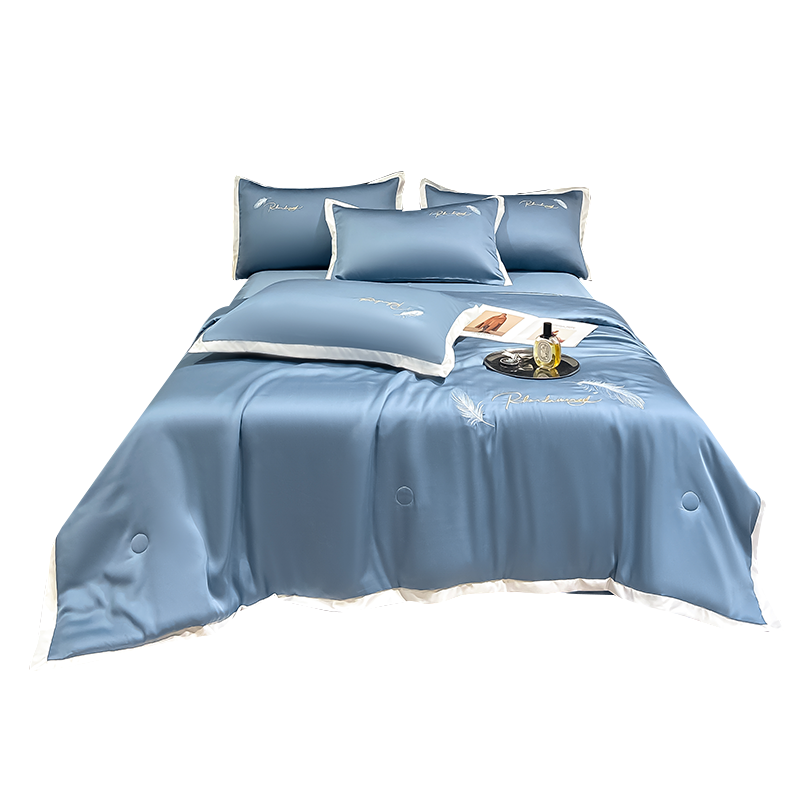 婵思 水洗凉感丝羽系列夏被四件套