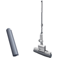 大卫M12 胶棉拖把家用一拖净大号吸水地拖滚轮式胶棉大号拖布免手洗净