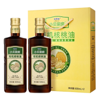贝蒂斯小贝厨房有机核桃油物理压榨食用油礼盒500ml*2瓶
