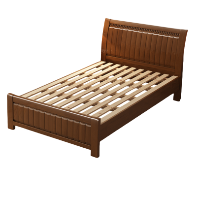 鑫木樽单人床135*200*960cm+5cm床垫+床头柜1组