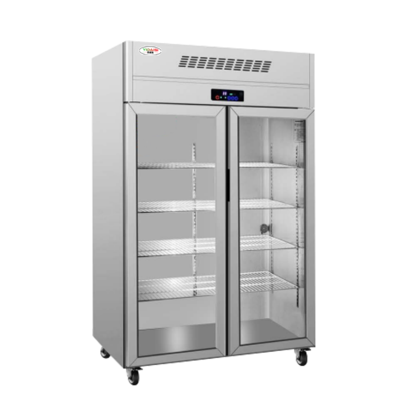 意黛斯(YIDAISI)双门大容量玻璃冷藏保鲜展示柜 鲜花蔬菜水果商用保鲜柜立式商用冰箱YDS-ZLEMLB-980L