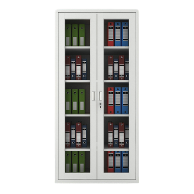 逐鹿中原文件柜办公柜钢制铁皮柜资料柜档案柜储物柜票据凭证柜HH853加厚通玻文件柜