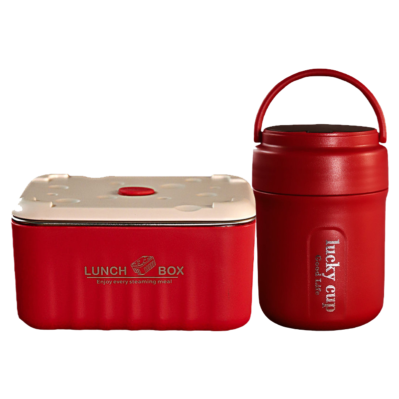 易铂安格丽斯两件套YP-8033 480ml早餐杯+600ml保鲜盒